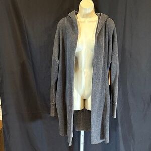 Women's Gray Hooded Cardigan
